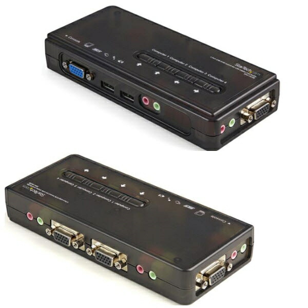 StarTech.com [SV411KUSB] 4界面USB繋ぎ合わせるKVM取り替えっこ(オーディオ相応う/有線テレビ嘱する) 4台用パソコンマイコン/中央処理装置うつり変わり器(黒いこと) 解像力2048x1536