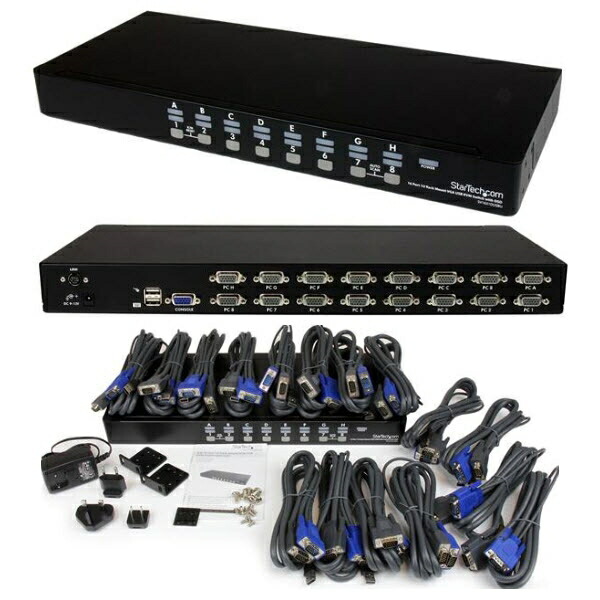 StarTech.com [SV1631DUSBUK] 1U仕合わせマウント相応う 16界面 シングルVGA見せびらかす相応うUSB繋ぎ合わせるKVM取り替えっこ(マイコンマイコン中央処理装置うつり変わり器) OSD役立つこと USB VGA KVM有線テレビ付