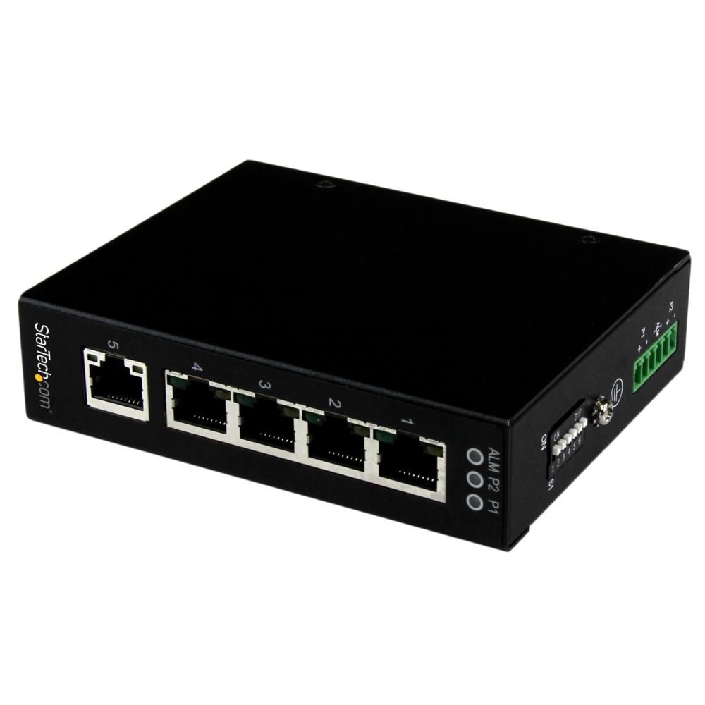 StarTech.com [IES51000] 5界面 アンマネージ工業用ギガビットイーサネットスイッチ DIN線路相応う/壁取り付け能力のある網状組織Gigabit Ethernetスイッチングこしき IP30保護することカテゴリー化標準尺度入れもの