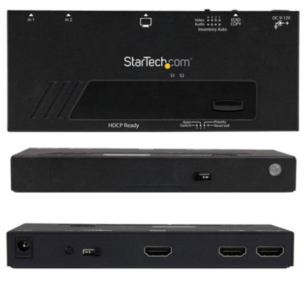 人気特価激安 Startech Com Vs221hdq 2入力1出力hdmiディスプレイ切替器 セレクター スイッチ 1080p 自動 優先切替機能付き 海外最新 Www Papermoney World Com