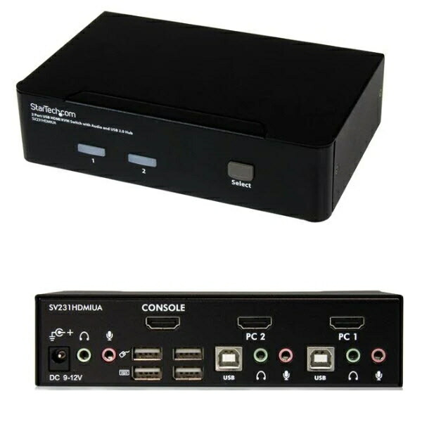 StarTech.com [SV231HDMIUA] 2界面HDMI KVM取り替えっこ オーディオ相応う 2界面USB 3.0こしき 1920 x 1200 HDMI繋ぎ合わせる中央処理装置･パソコンマイコンうつり変わり器