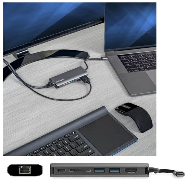 StarTech.com [DKT30CSDHPD3] USB Type-C接続マルチアダプタ SDカードリーダー/USB PD 3.0/4K HDMI/ギガビット有線LAN/2x USB3.0 USB Type-Cミニドック｜TT-Mall