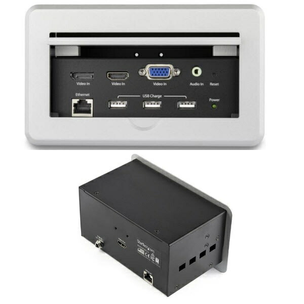 StarTech.com [BOX4HDECP2] 話し合い用時刻表AVコネクティビティBOX 埋め込み型 申し受ける用USB界面 HDMI/ VGA/ DisplayPortインプット - HDMI最終生産物 4K