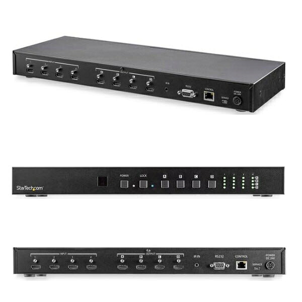 StarTech.com [VS424HD4K60] 4入力4出力対応HDMIセレクター オーディオ/イーサネット制御 4K/60Hz対応HDMI切替器 4x4マトリックススイッチャ&mdash;｜TT-Mall