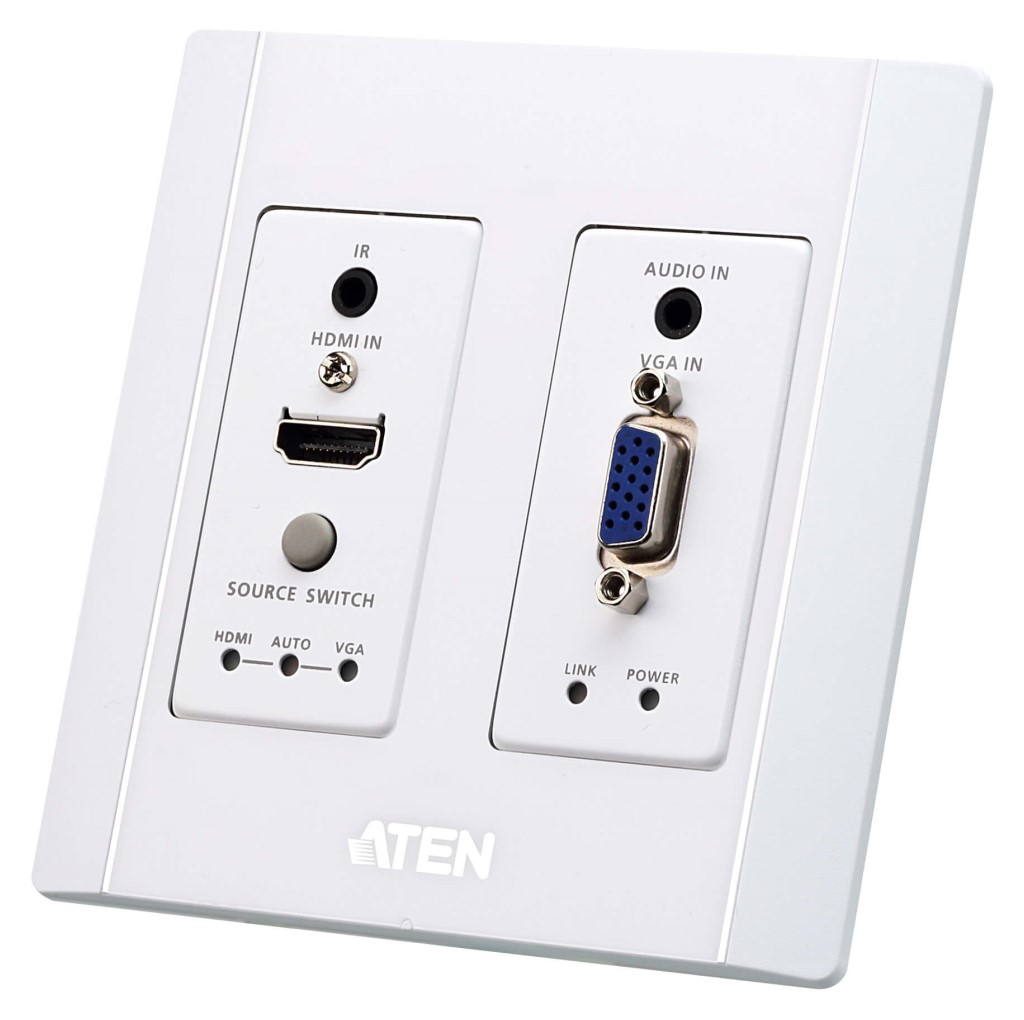 ATEN [VE2812AUST/ATEN] HDMI \u0026 VGA HDBaseTトランスミッター(USウォールお皿、POH印字機)