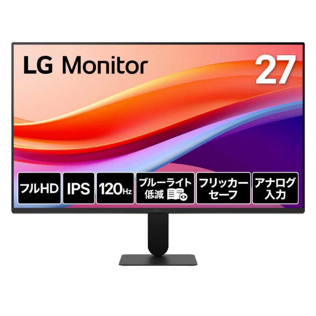 LG Electron.. [27U411A-B] 27in 液晶見せびらかす(1920x1080/IPS/アンチグレア/D-Sub/HDMI/120サイクル/3年引き受ける)