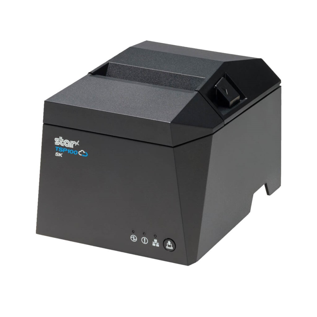 スター精密 [TSP143IV-UE SK GY JP] サーマルラベルプリンター TSP100IV(弱粘着ライナーレスラベル対応モデル/LAN/USB/USB-Ax1/USB-Cx1/オートカッター/80mm幅/電源内蔵/ブラック)｜TT-Mall