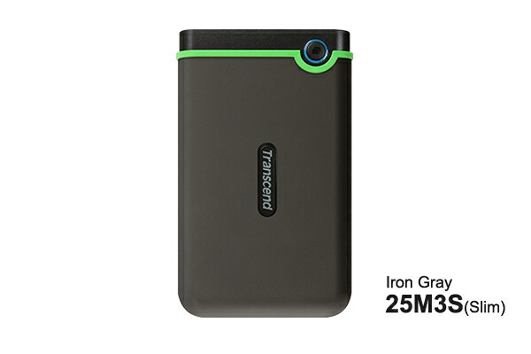 トランセンドジャパン [TS2TSJ25M3S] 2TB Slim StoreJet2.5&rdquo; M3S Portable USB3.1 Gen1 Iron Gray｜TT-Mall