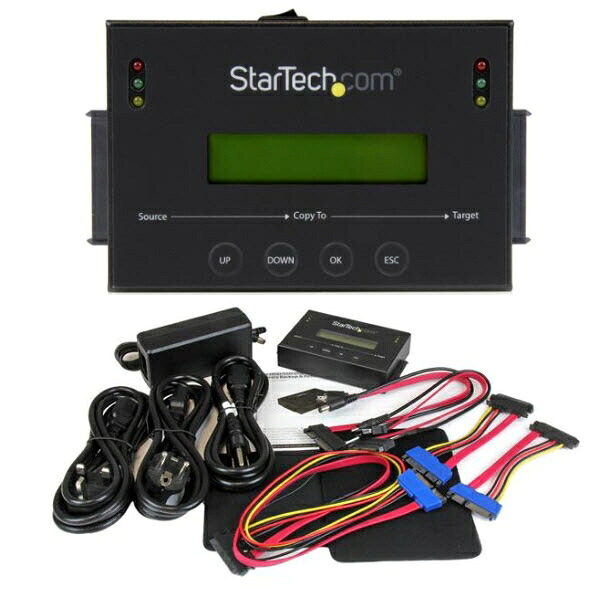StarTech.com [SATDUP11IMG] スタンドアローン2.5/3.5インチSATA HDD/SSD対応デュプリケーター&イレーサー 1対1(1:1)対応コピーマシン機 マルチHDD/SSDイメージバックアップライブラリ機能付き｜TT-Mall