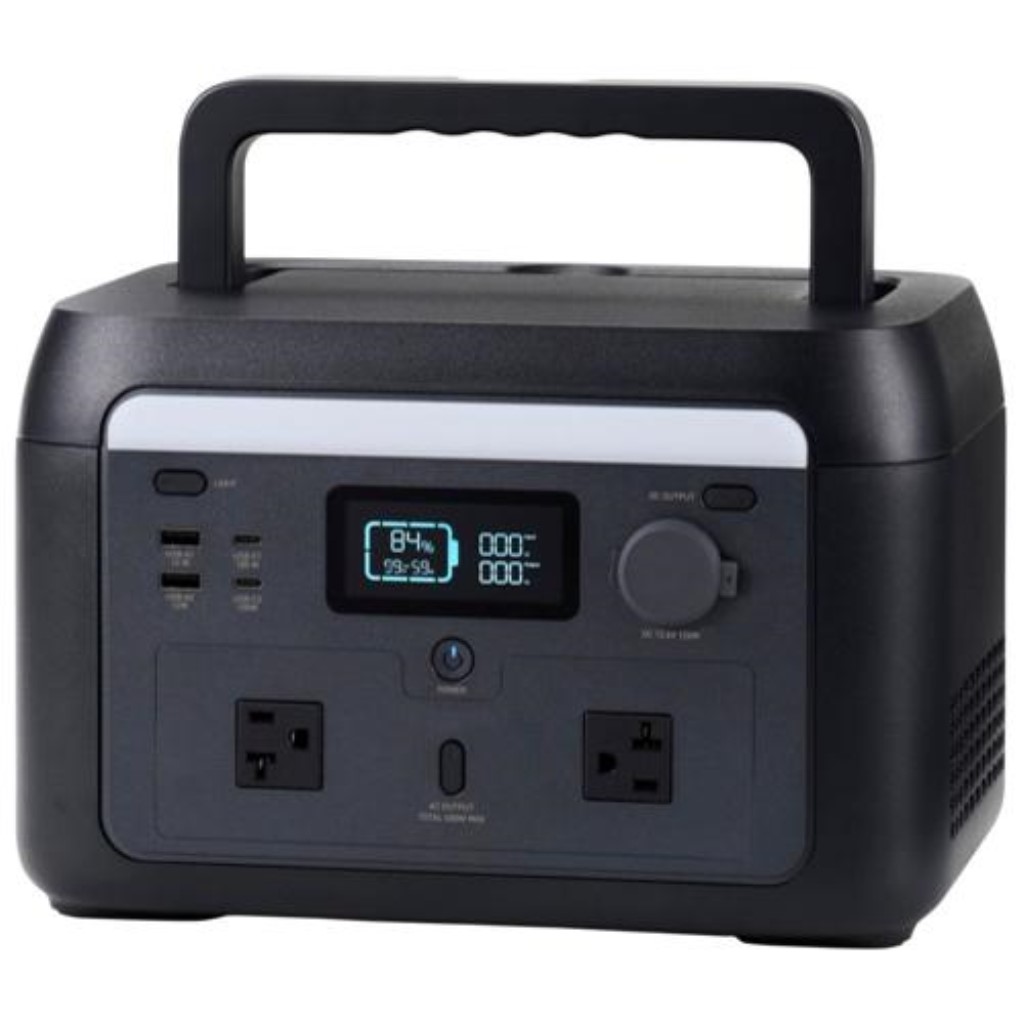 エレコム [DE-PS500PBK] [DE-PS500PBK] ポータブル電源/512Wh/AC定格出力600W/ACx2/USB-Cx2/USB-Ax2/シガーソケット/ブラック｜TT-Mall