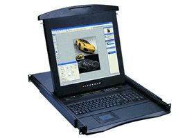 オースティンヒューズ [N117-MU1602E] 1U 17インチLCDモニター 106キーキーボード ドロアー タッチパッドマウス 16ポート Cat6 Matrix-KVMスイッチ 2コンソール｜TT-Mall