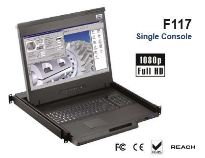 オースティンヒューズ [F117-801HE] 1U 17インチワイドUSBハブ付8ポートKVMドロアー｜TT-Mall