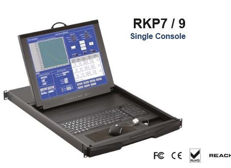 オースティンヒューズ [RKP7-1602E] 1U 17インチ LCDモニタ/テンキー付キーボード/光学式ミニマウス/ドロア + 16ポートKVMスイッチ(ケーブル8本付属)2コンソール｜TT-Mall