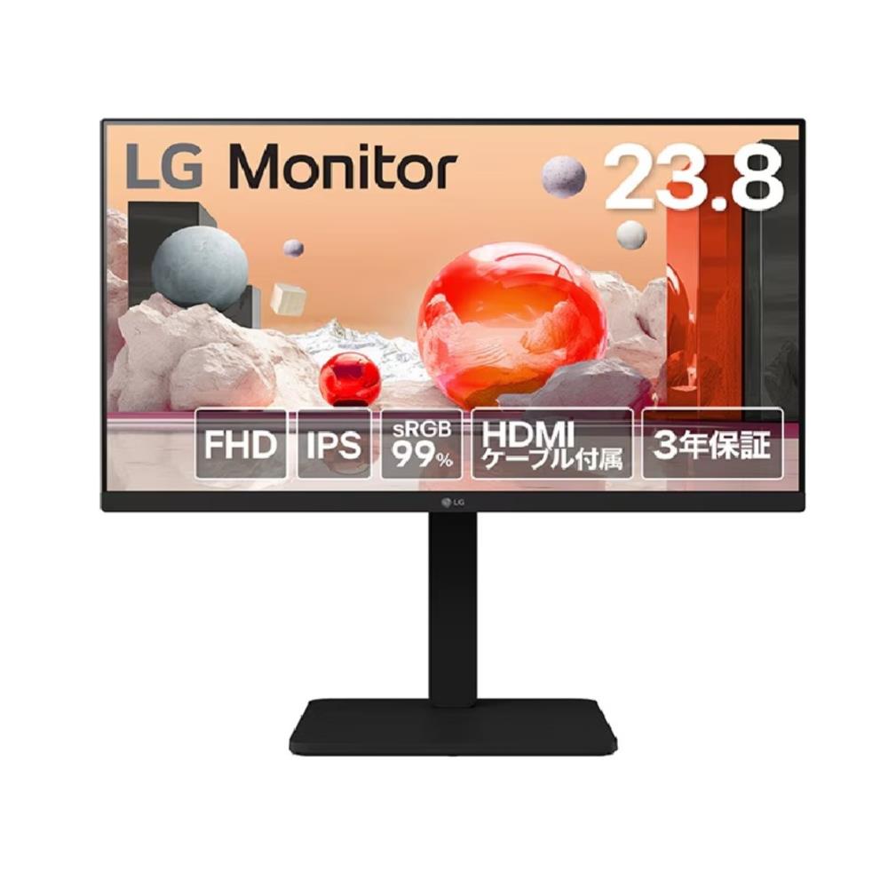LG Electronics Japan [24BA450-B] 23.8in 液晶見せびらかす(1920x1080/IPS/アンチグレア/D-Sub/HDMI/DP/100サイクル/チルト/スイベル/高さ自然調整/中心/3年引き受ける)