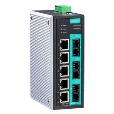 MOXA [EDS-408A-3S-SC-48-T] 8界面(5xRJ45 3xシングルSC)マネージドスイッチ ±24/±48VDCインプット起電力 T模範例
