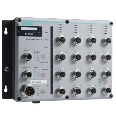 MOXA [TN-5516A-WV-T] EN50155公許 16ポートマネージドイーサネットスイッチ Tひな形