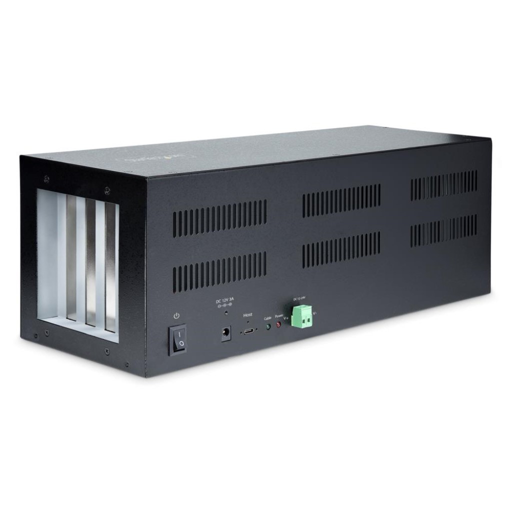 StarTech.com [4PCIE-PCIE-ENCLOSURE] PCI Express外付け拡張ボックス/4スロット PCIe x1/PCIe 2.0 x2 USB-C(10Gbps)ホストカード & 1.8m USB-Cネジロック式ケーブル付属/デスクトップPC サーバー用 PCIeスロットアダプタカード 増設 シャーシ｜TT-Mall