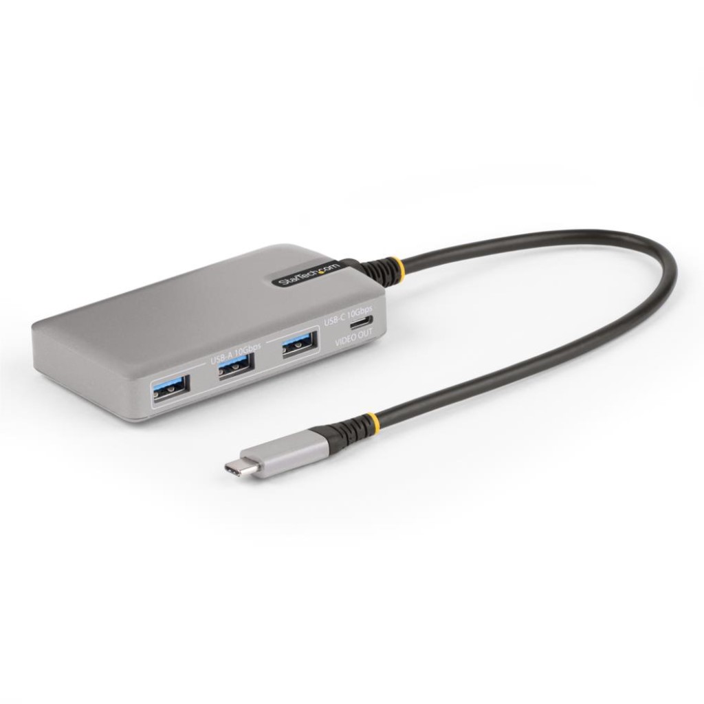 StarTech.com [HB31C3A1CDPPD3] USB-Cハブ/4ポート/USB 3.2 Gen 1(10Gbps)/3x USB-A + 1x USB-C/4K60Hz DP Altモード対応/100W Power Deliveryパススルー/30cm一体型ケーブル/モバイルモニター 映像出力/ハイスピード PD USBCハブ｜TT-Mall