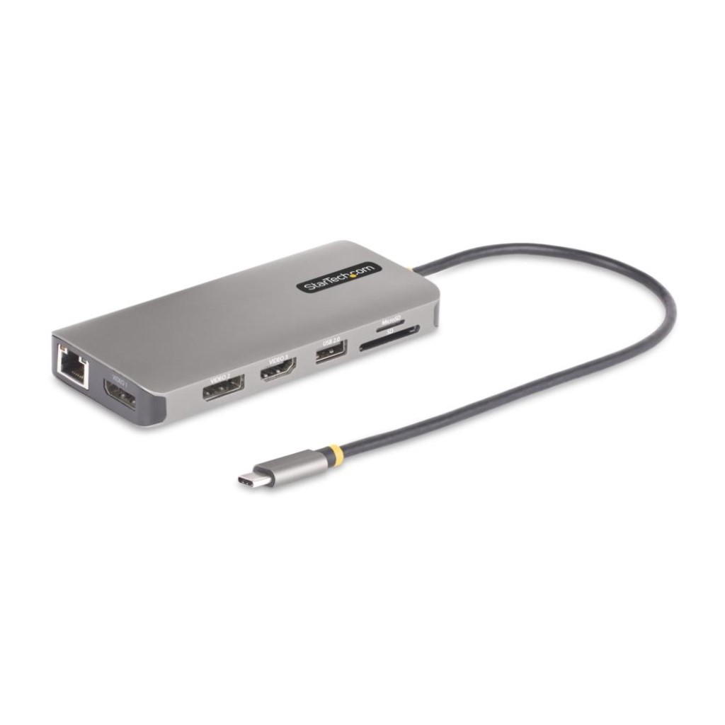 StarTech.com [154B-USBC-MULTIPORT] マルチポートアダプター/USB-C接続/トリプルモニター/2x 4K60Hz + 1x 4K30Hz HDMI & DisplayPort/100W USB PDパススルー/4x USB-A/イーサネット/SD & Micro SD/Windows & ChromOS/Type-Cハブ ドッキングステーション｜TT-Mall