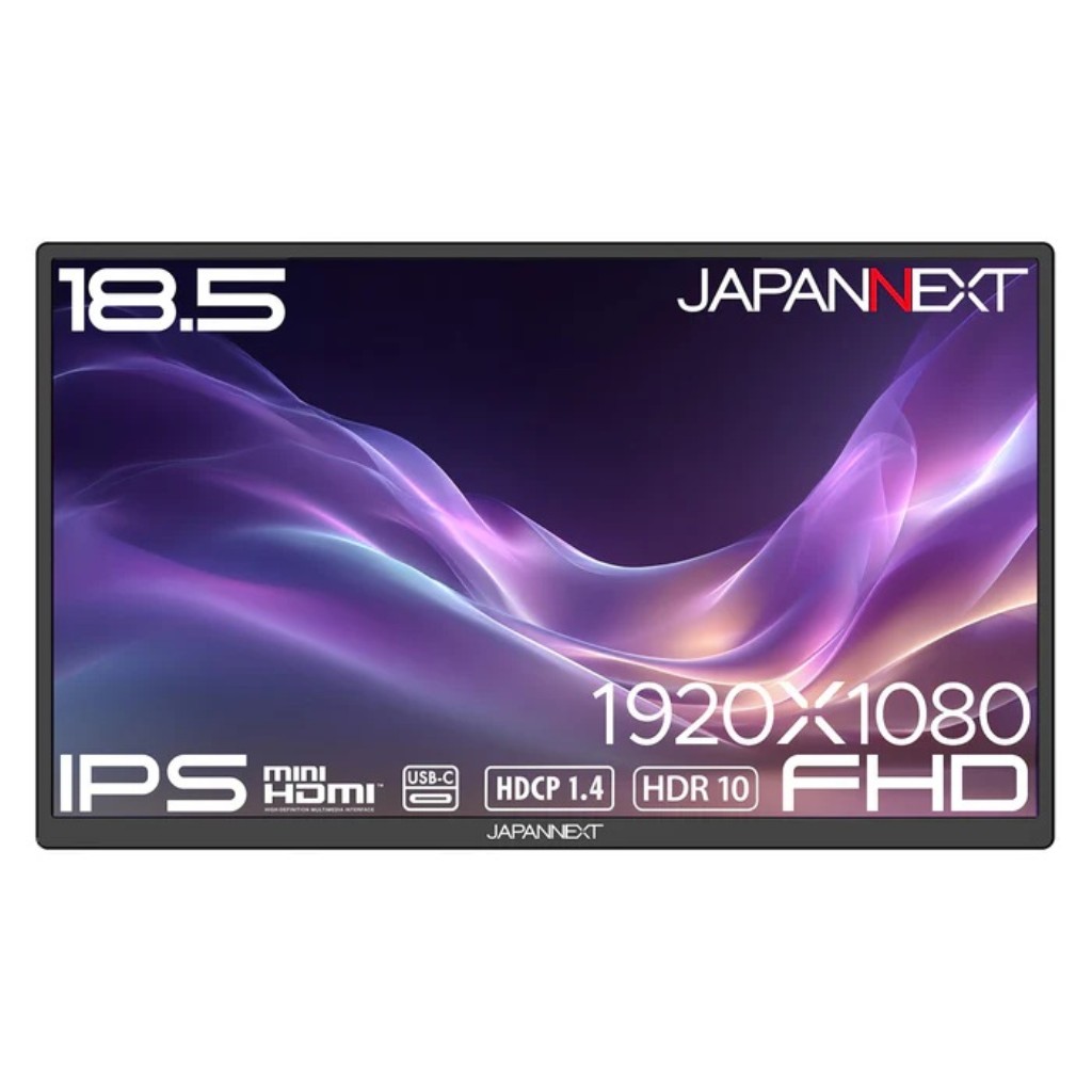 ジャパンネクスト [JN-MD-IPS185F] 18.5in 広広とした 可動性見せびらかす(1920x1080/IPS/miniHDMI/TypeCx2/金棒引き/非光輝/蹴り入れる照明ランプ/容れもの付/2年引き請ける)