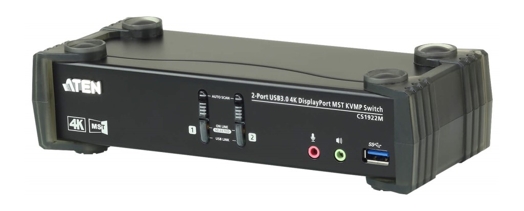 ATEN [CS1922M/ATEN] USB 3.0こしき積み上げる DCI 4K相応う 2界面USB DisplayPort MST KVMP取り替えっこ