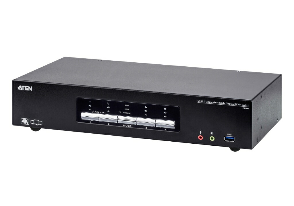 ATEN [CS1964/ATEN] 4界面USB 3.0こしき積み上げる 4K相応う DisplayPortトリプル見せびらかすKVMP取り替えっこ