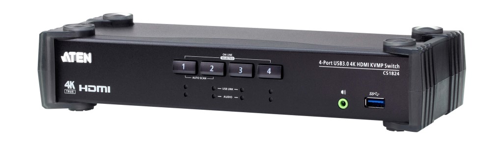 ATEN [CS1824/ATEN] 4ポートUSB3.0ハブ搭載HDMI KVMPスイッチ(4K対応、オーディオミキサーモード搭載)｜TT-Mall