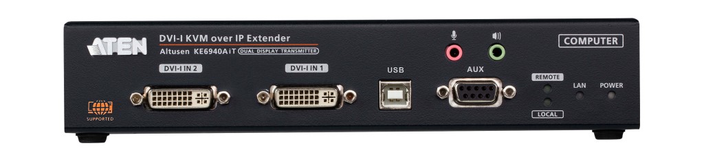 ATEN [KE6940AIT/ATEN] DVI-Iデュアル見せびらかす IP-KVMトランスミッター(デュアルワット数/ローカルエリアネットワーク相応う)