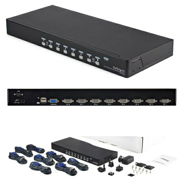 StarTech.com [SV831DUSBUK] 1U仕合わせマウント相応う型 8界面 シングルVGA見せびらかす相応うUSB繋ぎ合わせるKVM取り替えっこ/パソコンマイコン中央処理装置うつり変わり器(OSD役立つこと/USB VGA KVM有線テレビ付)