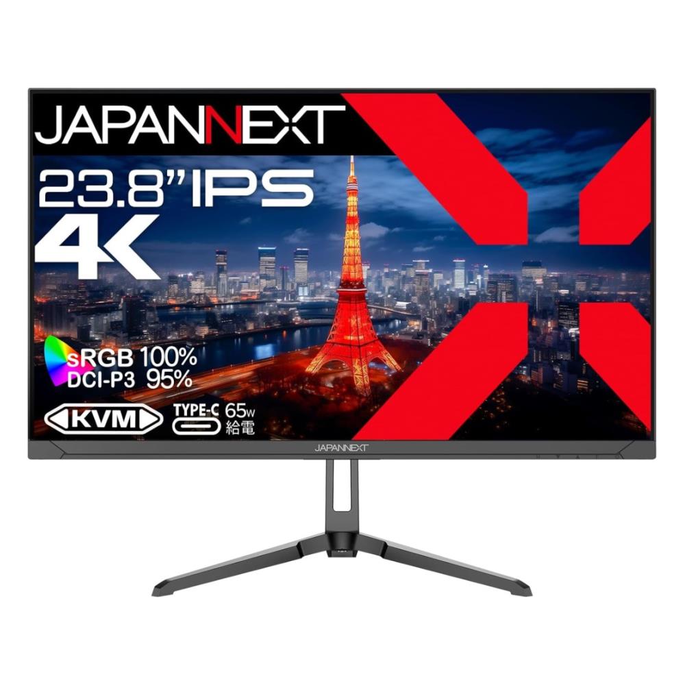 ジャパンネクスト [JN-IPS2380UHDR-C65W] 23.8インチ 4K液晶ディスプレイ(3840x2160/IPS/DP/HDMI/Type-C65W給電/PIP･PBP/スピーカー/チルト/非光沢/2年保証)