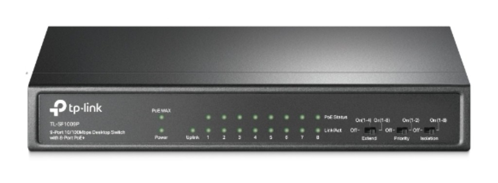 TP-Link [TL-空想科学小説1009P] 9界面 10/100Mbps 勉強机いの一番取り替えっこ(8 PoE+界面積み上げる)