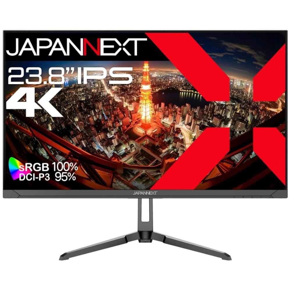 ジャパンネクスト [JN-IPS2380UHDR] 23.8in 4K液晶見せびらかす(3840x2160/IPS/DPx2/HDMIx2/金棒引き/チルト/非光輝/2年言いはなつ)