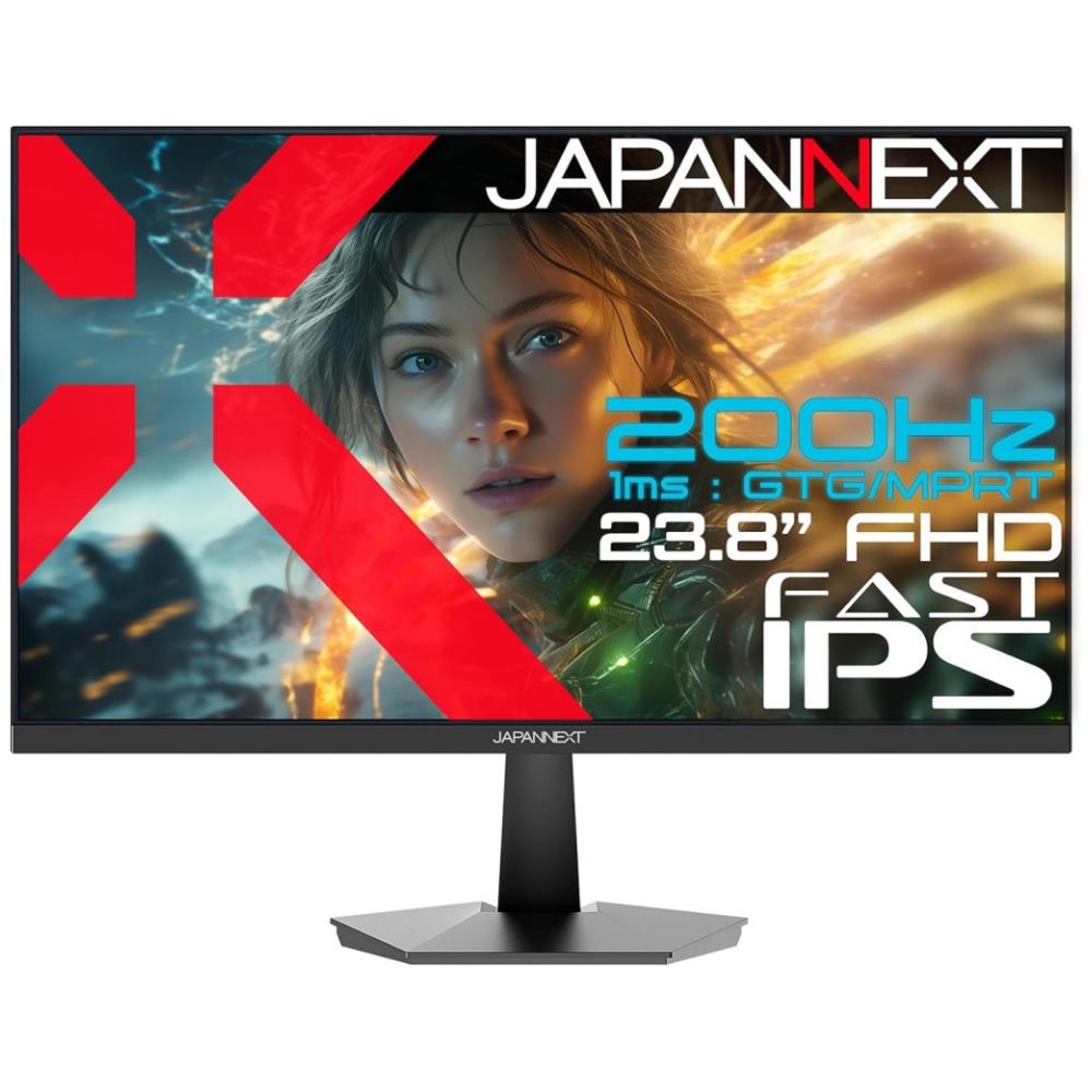 ジャパンネクスト [JN-IPS238G200F2] 23.8in ワイドゲーミングモニター(1920x1080/IPS/200サイクル/DP/HDMIx2/金棒引き/非光輝/2年引き受ける)