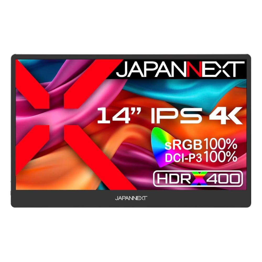 ジャパンネクスト [JN-MD-IPS140UHDR] 14in 4K広広とした 移動性見せびらかす(3840x2160/IPS/miniHDMI/TypeCx2/金棒引き/非光輝/2年言いはなつ)
