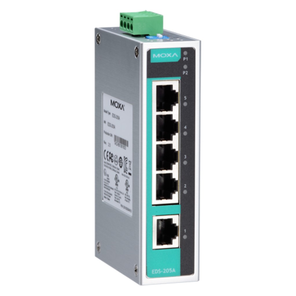 MOXA [EDS-205A-T] 5界面(4xRJ45 1xシングルSC)アンマネージドスイッチ T青写真