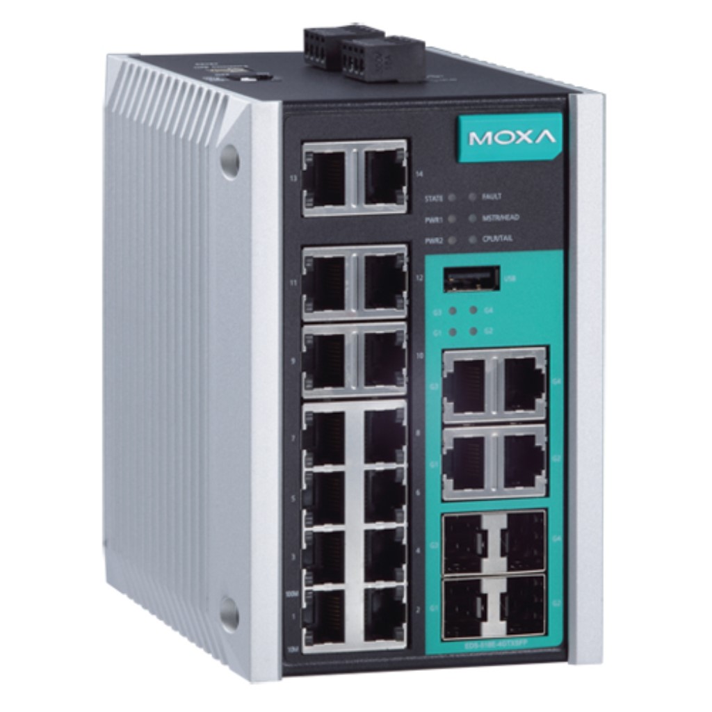 MOXA [EDS-518E-4GTXSFP] マネージドギガビットイーサネットスイッチ