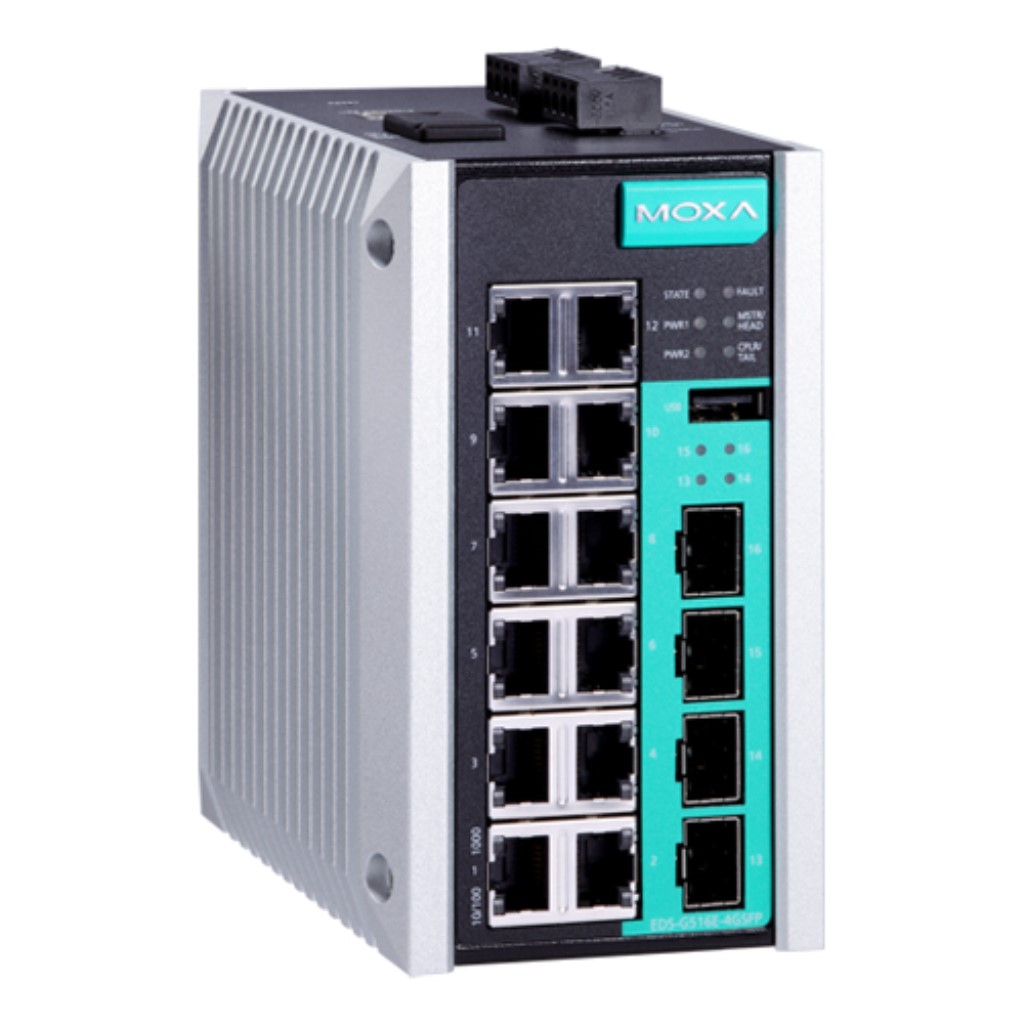 MOXA [EDS-G516E-4GSFP] 16ポートフルギガビットマネージドイーサネットスイッチ