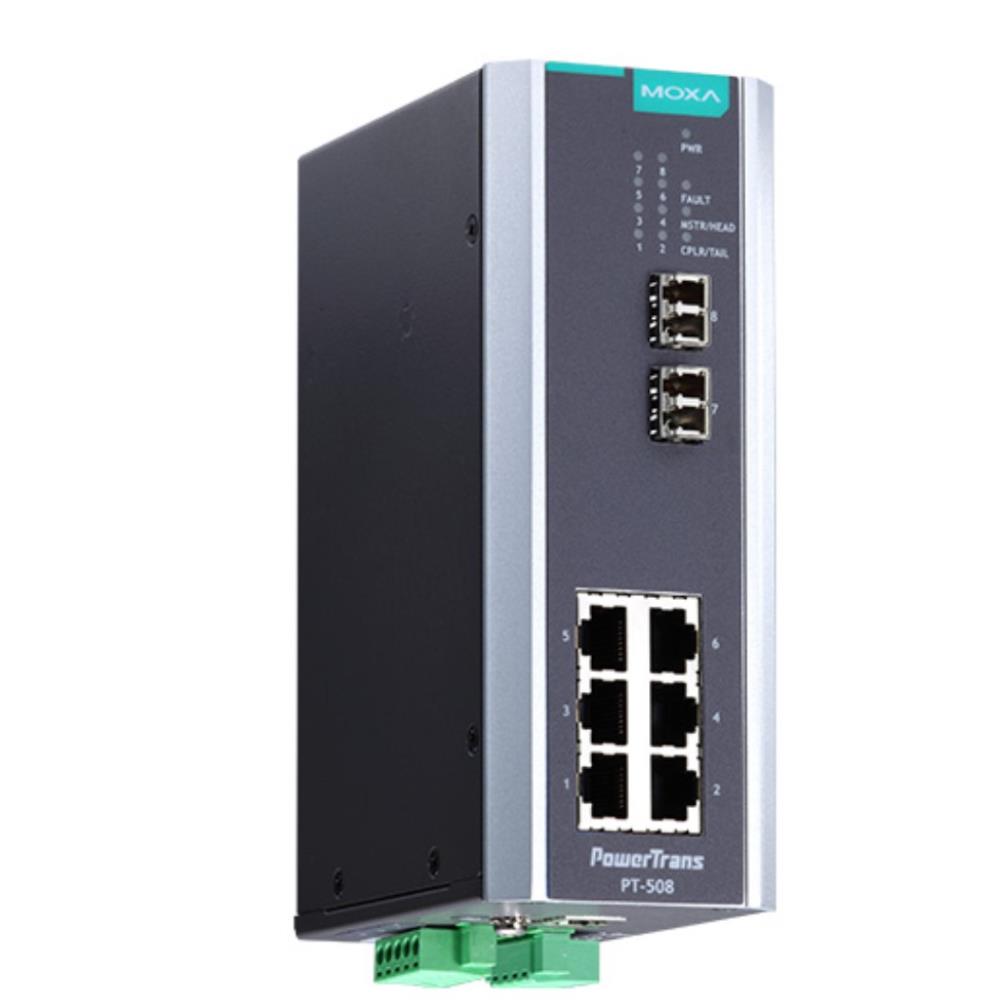 MOXA [PT-508-SS-LC-HV] IEC 61850-3公証マネージドスイッチ 6xRJ45 2xシングルLC