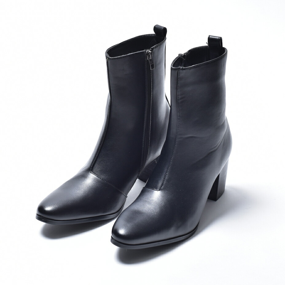 ブーツ ヒールブーツ ドレスブーツ メンズ ハイヒール 皮靴 エンデヴァイス Endevice ショートブーツ サイドジップ ジョッパーブーツ おしゃれ 革靴