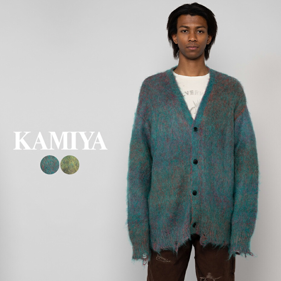 KAMIYA カーディガン M カミヤ KAMIYA Sun-Faded Cardigan （Orange） -FASCINATE
