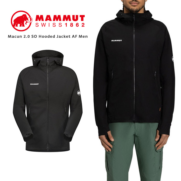 mammut マムート 1011-00792 ジャケット アウター マクン 2.0 ソフトシェル フーデッド ジャケット アジアンフィット Macun 2.0 SO Hooded Jacket AF Men 撥水 マウンテンパーカー メンズ マンパ ブランド オシャレ おしゃれ ブラック 黒 2026 冬 春 春夏 18,150円