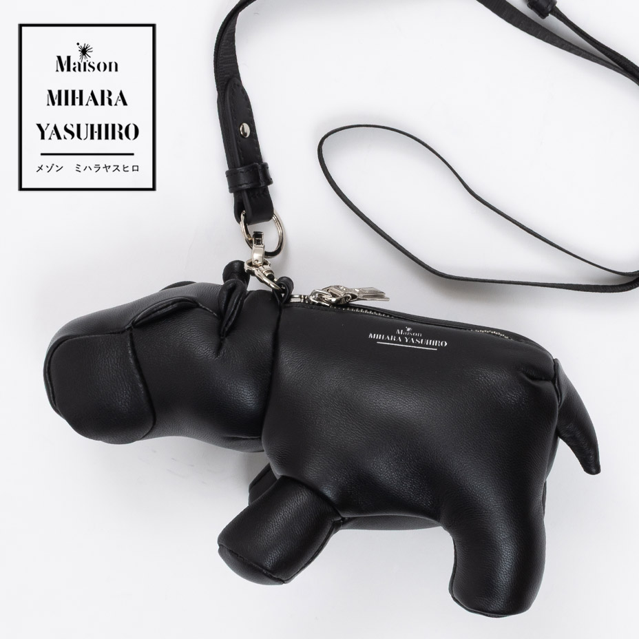 MIHARA YASUHIRO ミハラヤスヒロ 御徒面子 河馬 ヒポポタマス ミニ御徒面子 のど首合切袋 メンズ レディース 本革 成年者 ブランド名 肩かけ 今めかしい 愛くるしい 革 クラッチペダル御徒面子 御徒面子引きつける 黒 黒いこと 鞄 御徒面子 DOLLS HIPPOPOTAMUS MINIMINI BAG A16BG719
