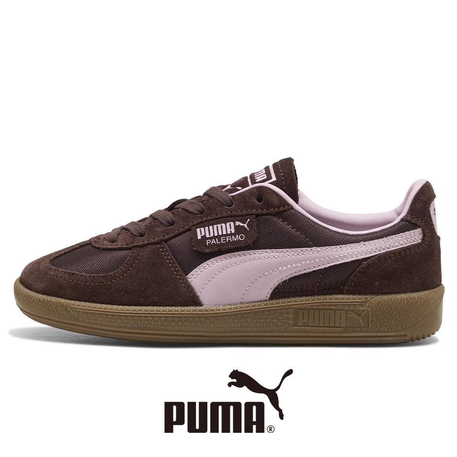 プーマ スニーカー レディース ブラウン puma パレルモ ヴィンテージ アップデート PUMA PALERMO カジュアル きれいめ かわいい 可愛い おしゃれ ブランド ローカット ジャーマントレーナー ガムソール スエード スウェード 靴 シューズ 401364