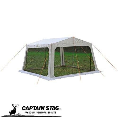 キャプテンスタッグ テント タープ メッシュタープ 4-5人用 サイズ310×330×H200cm PU加工 キャリーバッグ付き モンテ UA-1076 テントタープ 旅行 出張 移動 トラベル アウトドア