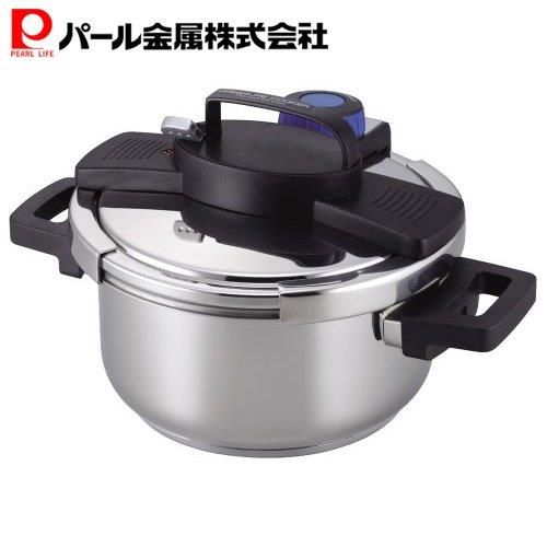 パール金属公式 圧力鍋 4.0L IH対応 3層底 ワンタッチレバー H-5388 フライパン 料理 ガス火 食洗機対応 ステンレス キッチン用品 調理器具 11,353円