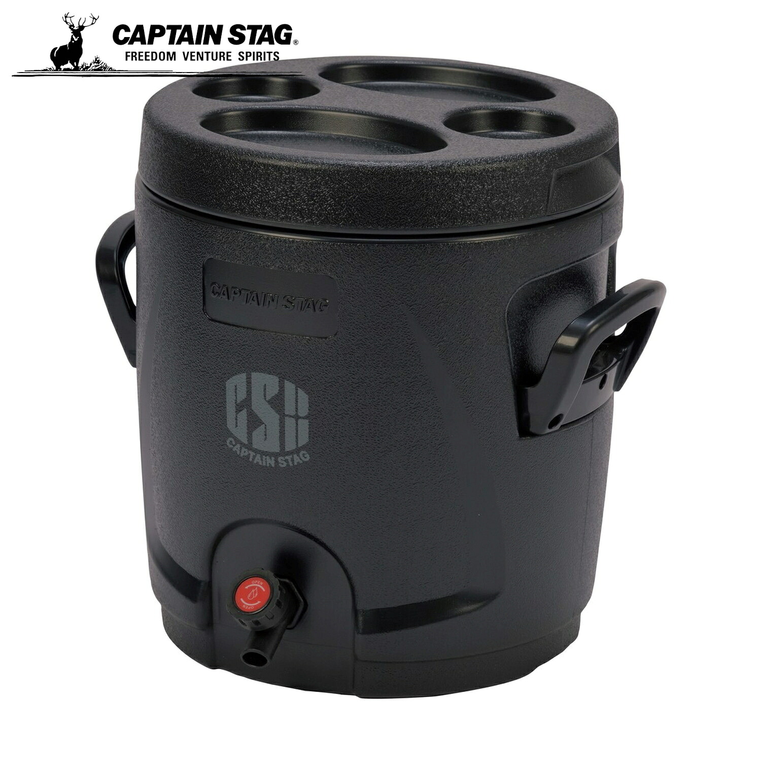 【4月19日限定全品ポイント5倍】 キャプテンスタッグ(CAPTAIN STAG) ウォータージャグ クーラーボックス タンク ジャグ＆クーラー 13L 保冷専用 スポーツドリンク対応 ブラック CS＋ UE-2055