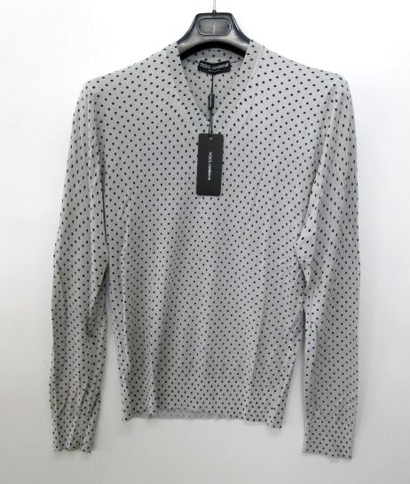 ドルチェ&ガッバーナ シルク 長袖 シャツ 楽天市場】メンズ ドルチェ＆ガッバーナ シルク Vネック ロンT ドット