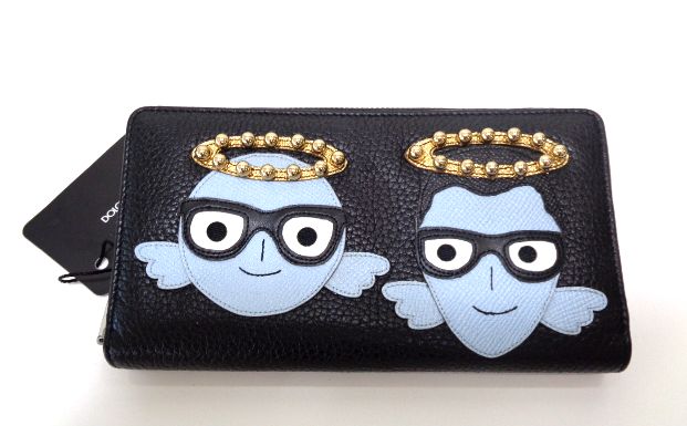 新品 ドルチェ&ガッバーナ ラウンドファスナー長財布 アップリケ スタッズ ブラック【対応_関東】