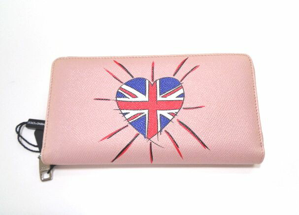 新品 ドルチェ&ガッバーナ ラウンドファスナー長財布 プリント ピンク【対応_関東】
