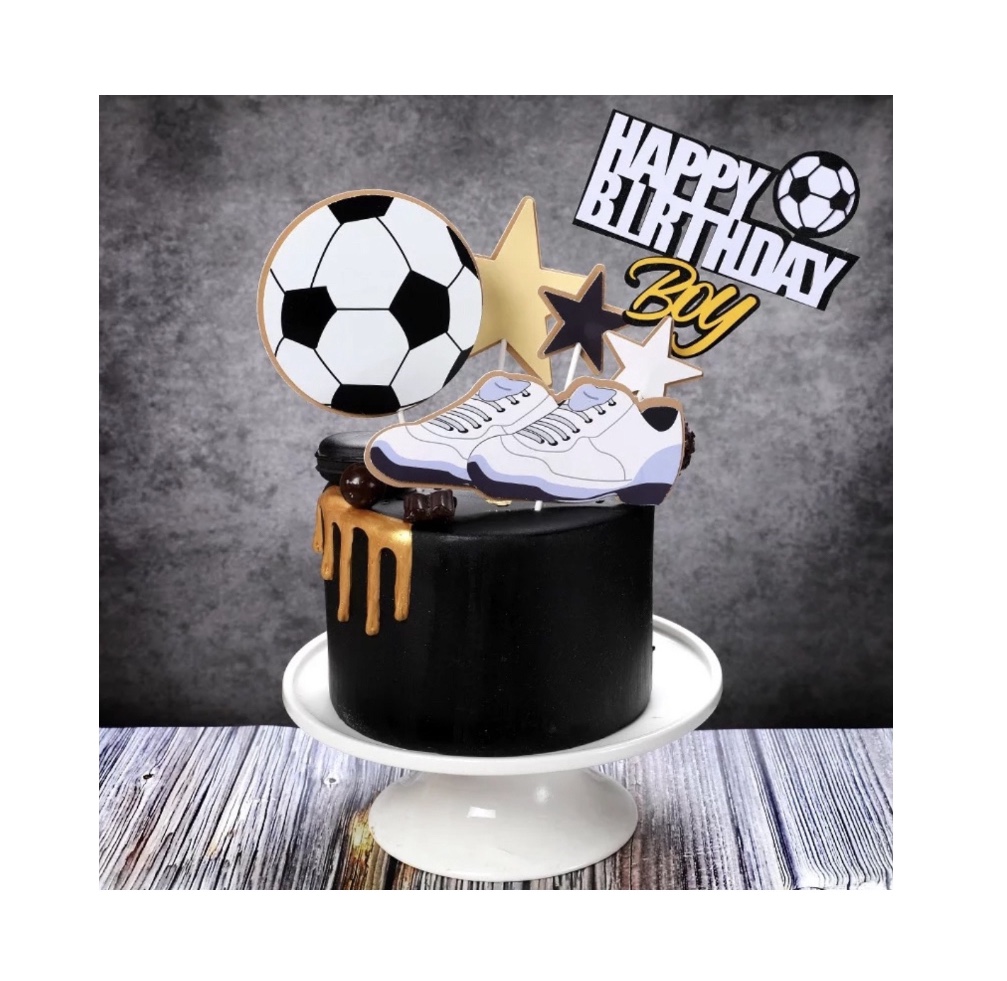 楽天市場 ケーキトッパー お誕生日 ケーキ飾り サッカー 男の子 6点セット Happybirthday ハッピーバースデー サッカー ボール Ttショップ楽天市場店